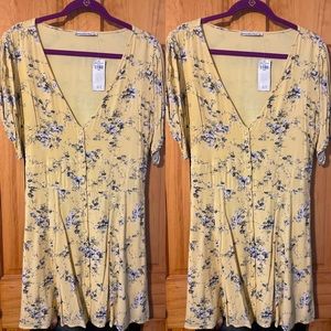 Beautiful Yellow and blue floral dress. Size L